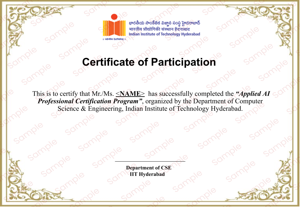 Applied AI Professional Certification Program certificate preview
